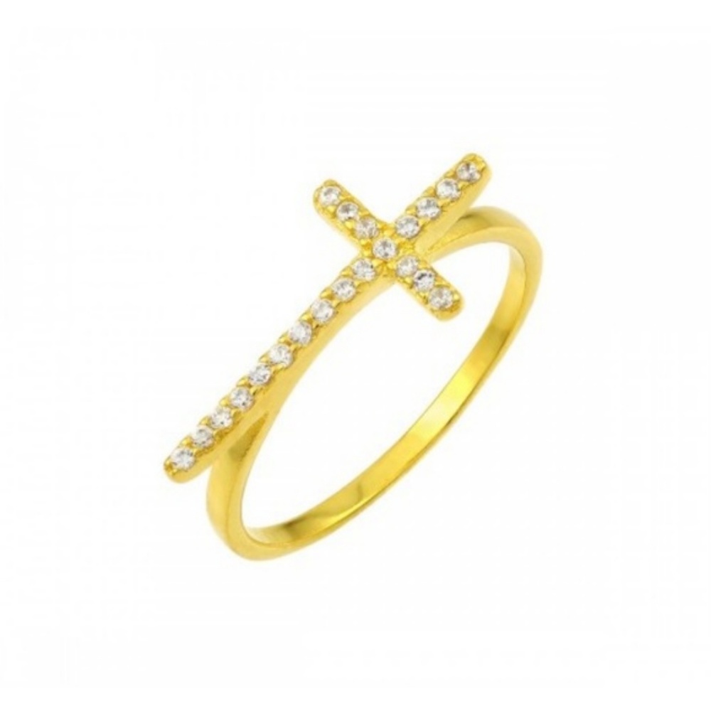 Faythful Cross Ring - Gold Plated